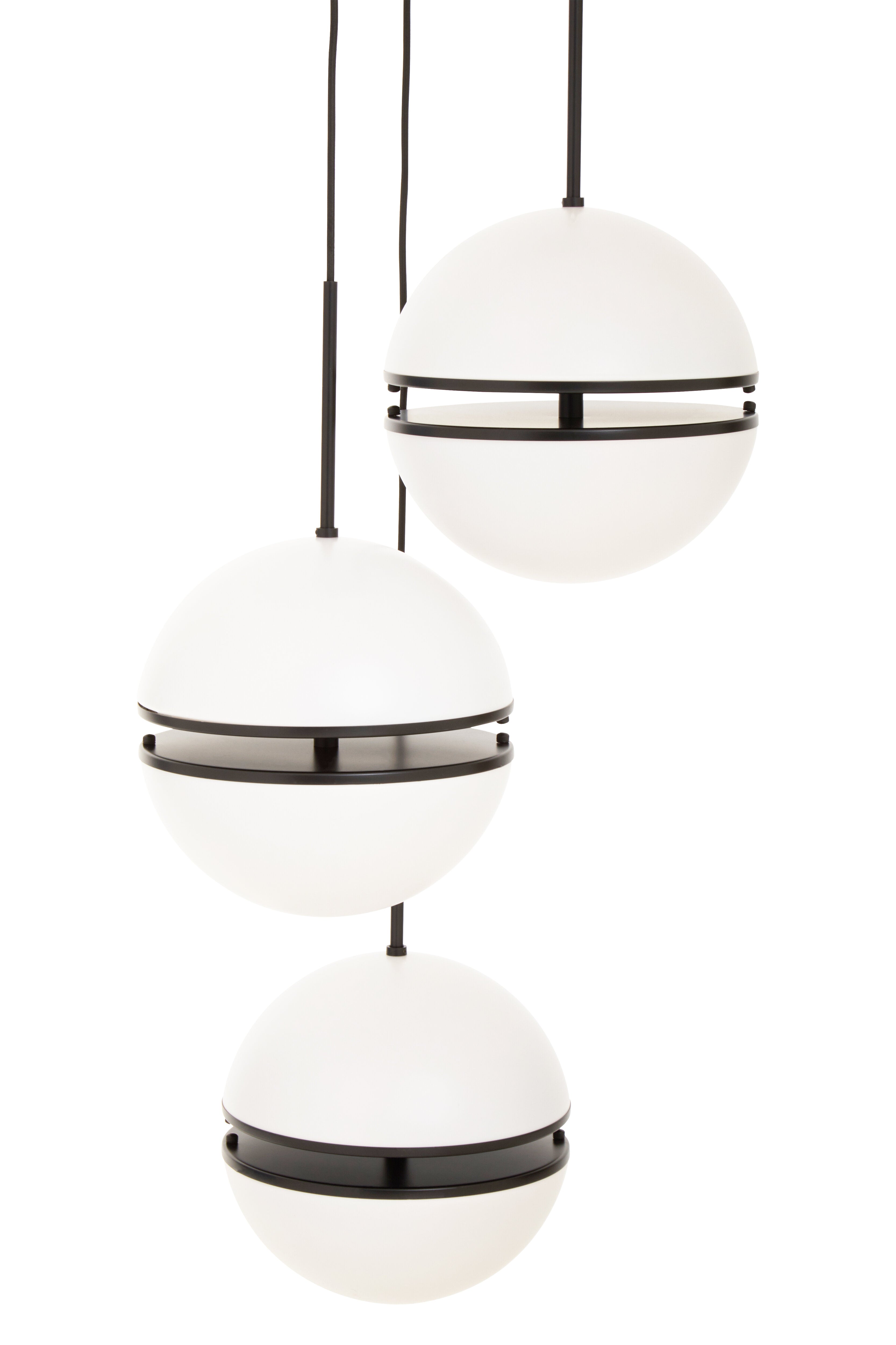 Abira Three Ball Matte Black Pendant Light